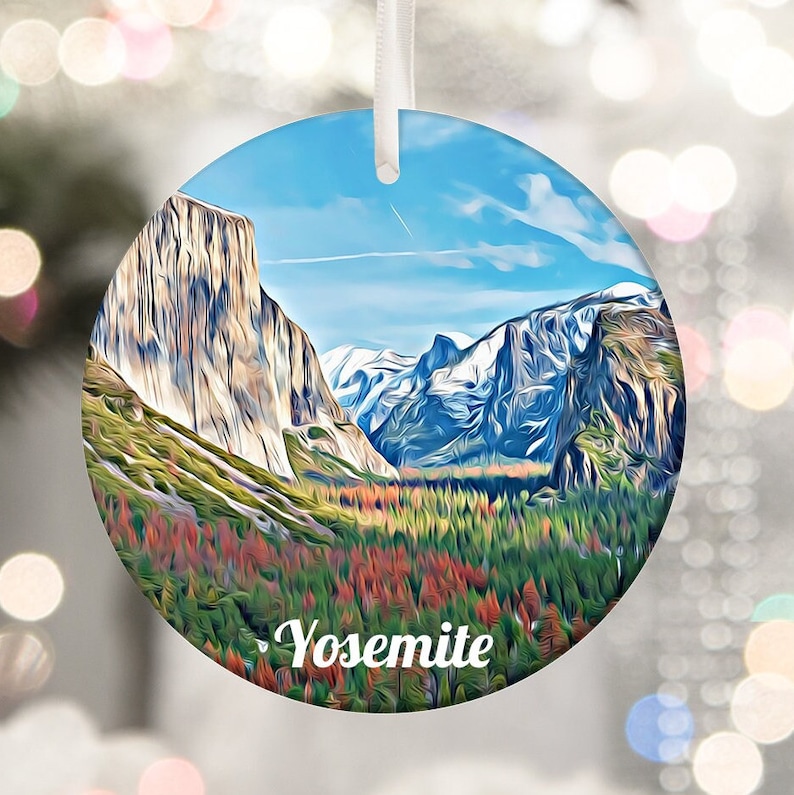 Yosemite Ornament, National Park Ornament, Christmas Ornament, National Park Gift, Yosemite Gift, Travel Ornament, National Park, Travel image 1