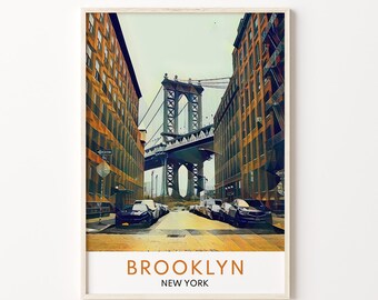 Brooklyn Wall Art, Brooklyn Print, Brooklyn Wall Decor, Brooklyn Bridge, Brooklyn Bridge Wall Art, Brooklyn Poster, Brooklyn, New York, USA