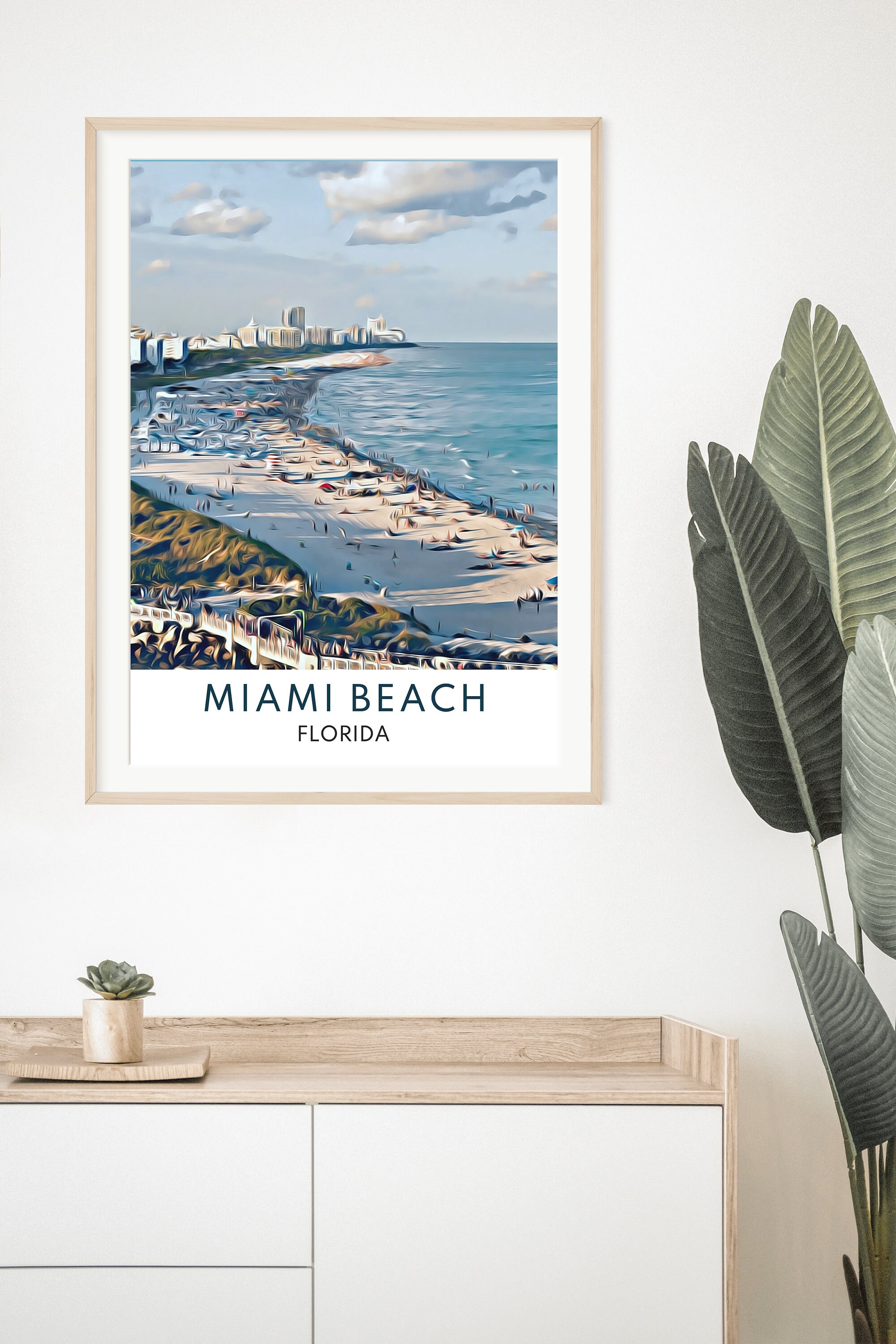 Miami Beach Print Miami Wall Art Miami Beach Art Miami Wall Etsy