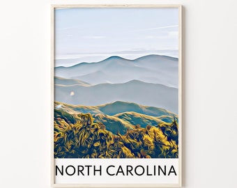 North Carolina Art, North Carolina Print, North Carolina Art Print, North Carolina Poster, North Carolina Wall Art, North Carolina, Travel