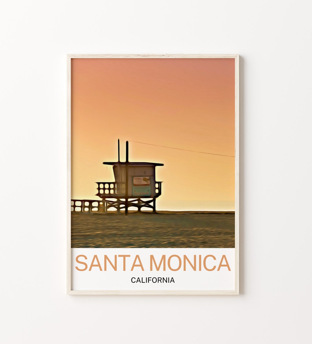 Santa Monica Print, Santa Monica Art, Santa Monica Wall Art, Santa