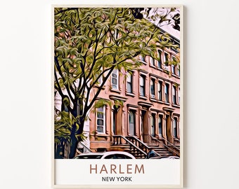 Harlem Print, New York Print, New York City Print, Harlem Wall Art, Harlem Art, Harlem Poster, New York Wall Art, Harlem, New York, Travel