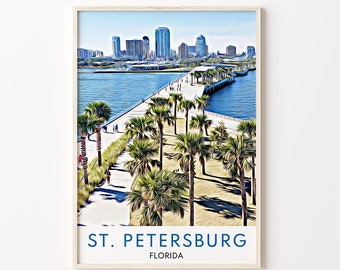 St Petersburg Print, Christmas Gift, St Petersburg Gift, St Petersburg Wall Art, Florida Art Print, Florida Gift, St Petersburg, Florida