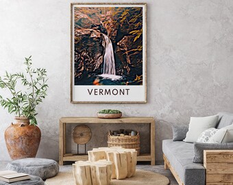 Vermont Print, Vermont Wall Art, Vermont Art Print, Vermont Poster, Vermont Art, Vermont Wall Décor, Vermont Décor, Vermont, Gift, Travel