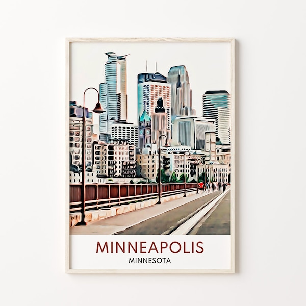 Minneapolis Travel Prints, Minneapolis Print, Minneapolis City Prints, Minneapolis Art, Minneapolis Wall Art, Twin Cities, Minnesota, Travel