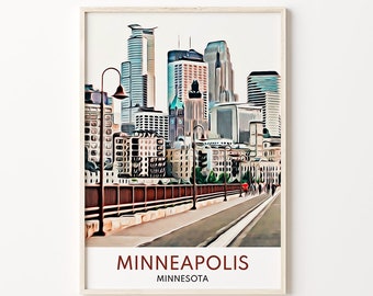 Minneapolis Print, Minneapolis Art, Minneapolis Wall Art, Minneapolis Poster, Minneapolis Gift, Minneapolis Decor, Minnesota Artwork, Travel