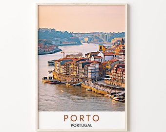 Porto Druck, Porto Kunst, Porto Wandkunst, Porto Poster, Porto Wanddekoration, Porto Kunstdruck, Porto Geschenk, Portugal Souvenir, Portugal Reise