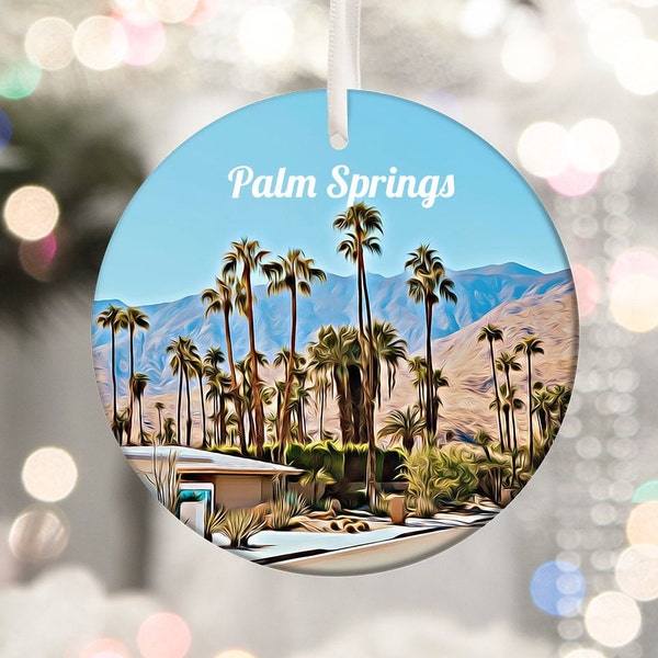 Palm Springs Ornament, Baumschmuck, Kalifornien Ornament, Palm Springs Weihnachten, Weihnachtsverzierung, Reise-Ornament, Urlaub Dekoration