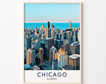 Chicago Print, Chicago Wall Art, Chicago Art, Chicago Poster, Chicago Artwork, Chicago Art Print, Chicago Home Decor, Illinois Travel