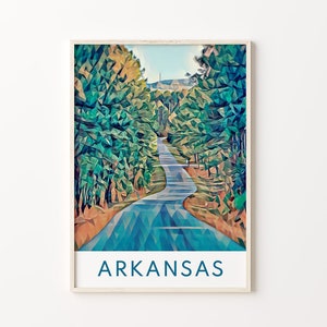 Arkansas, Arkansas Wall Art, Arkansas Art, Arkansas Art Print, Arkansas Print, Arkansas Wall Decor, Arkansas Poster, Travel Illustrations