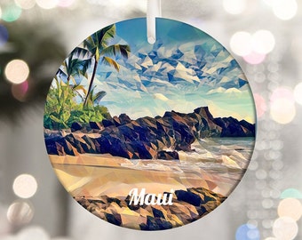 Maui Ornament, Christmas Ornament, Maui Christmas, Tree Ornament, Christmas Gift, Hawaii Ornament, Housewarming Gift, Maui Gifts, Travel