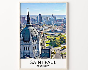 Saint Paul Print,  Saint Paul City Print, Minnesota Print, Minnesota Art, Saint Paul Art, Saint Paul Wall Decor, Poster, Minnesota, Travel