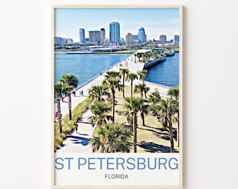 St Petersburg Print, St Petersburg Art, St Petersburg Wall Art, St Petersburg Art Print, St Petersburg Artwork, Florida Print, St Petersburg