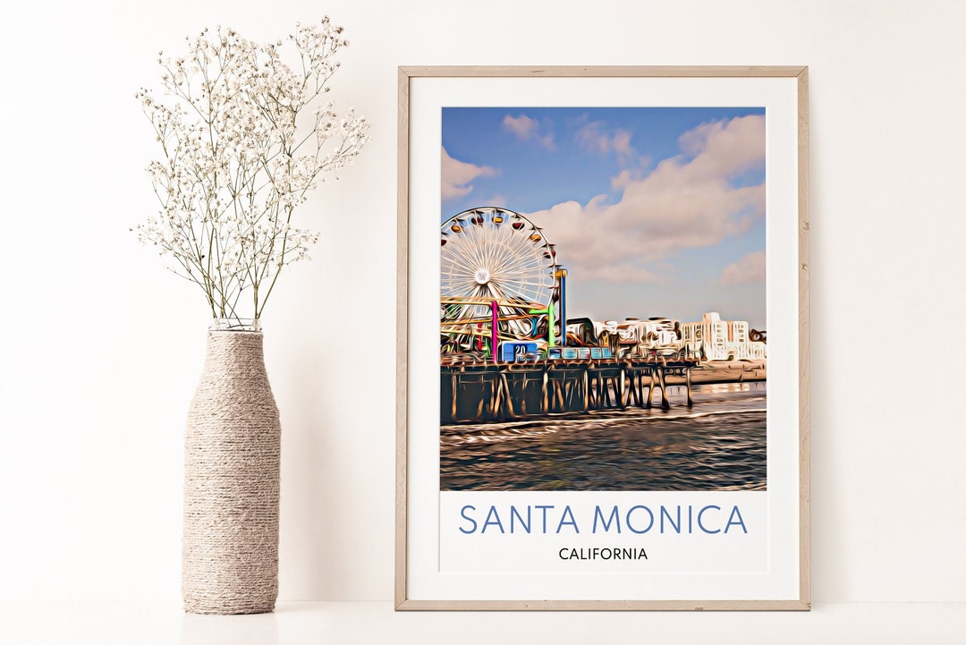 Santa Monica Print Santa Monica Wall Art Santa Monica Art Etsy