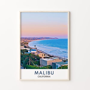 Malibu Print, Malibu Art Print, Malibu Travel Print, Malibu Poster, Malibu Wall Art, Malibu Travel Art, Malibu Art, Malibu, LA, California