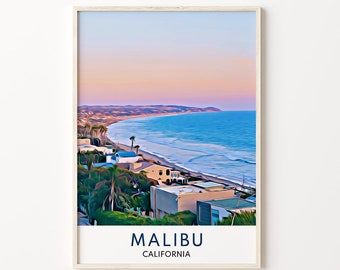 Malibu Print, Malibu Art Print, Malibu Travel Print, Malibu Poster, Malibu Wall Art, Malibu Travel Art, Malibu Art, Malibu, LA, California