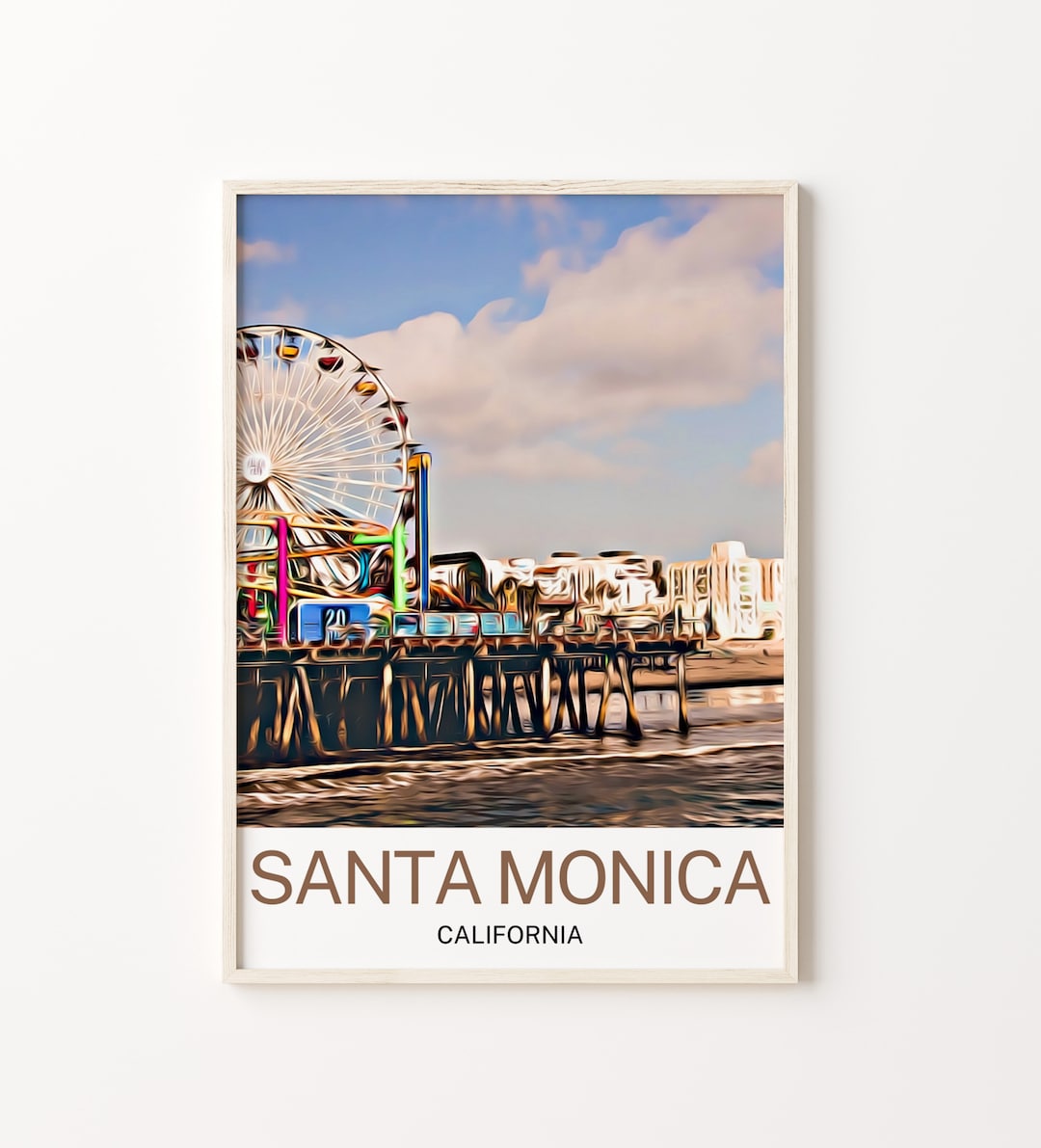 Santa Monica Print, Santa Monica Art, Santa Monica Wall Art, Santa
