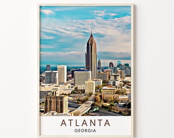 Atlanta Art, Atlanta Print, Atlanta Wall Art, Atlanta Poster, Atlanta Art Print, Atlanta Skyline, Atlanta Painting, Atlanta, Georgia