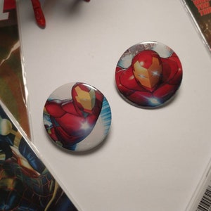 New Iron Man Comic Book Button