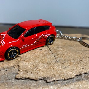 Subaru WRX STI Keychain Hot Wheels Car Key Ring Gift for Car Lover WRX Owner Father&#39;s Day Gift Stocking Stuffer Zipper Pull Bag Charm Rally