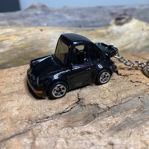 Gift for Porsche 911 owner Porsche 911 Turbo 3.6 (964) "tooned" Hot Wheels keychain Porsche 911 keyring stocking stuffer for men, dad