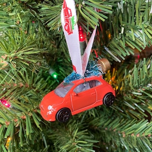 Fiat 500 Turbo Matchbox Christmas Ornament, 2019 Fiat 500 Ornament, Fiat Accessories, Stocking Stuffer, Fiat 500 Gifts, compact car gifts
