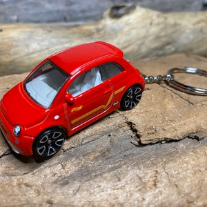 Custom FIAT 500e Hot Wheels keychain, compact electric car gifts, Fiat Accessories, Fiat keyring, 500e bag charm, Stocking Stuffer, 500e