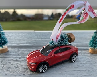 2021 Ford Mustang Mach-E Matchbox Car Christmas Tree Ornament, Father's Day Gift, Mustang Mach-E Accessory, Mustang Gift, Electric Car Gift