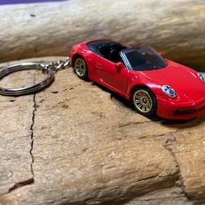 Porsche 911 Carrera Cabriolet Matchbox Die-Cast Keychain, Porsche 911 Accessories, 911 Keyring, Gift for dad, Sports Car Father's Day Gift
