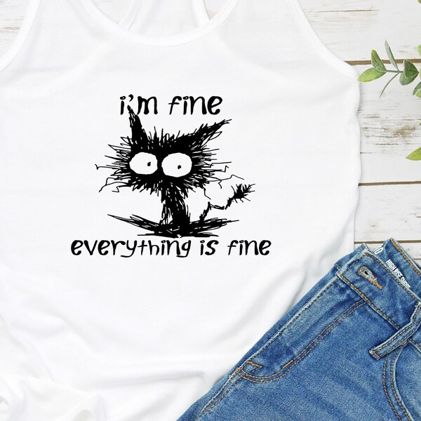 Funny Cat Tank Top Etsy