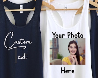 Custom Photo Tank, Custom Text Tank Top, Custom Logo Tank, Custom Bachelorette Tank Top,Personalized Tanks, DTG print, Customized Tank Tops,