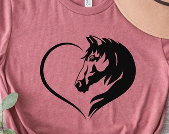 Horse Heart Shirt, Horse T-Shirt,Horse Lover Shirt,Horse With Heart Tee,Horses T-Shirt, Horse Lover Gift,Country Girl Shirt,Farm Life Shirt