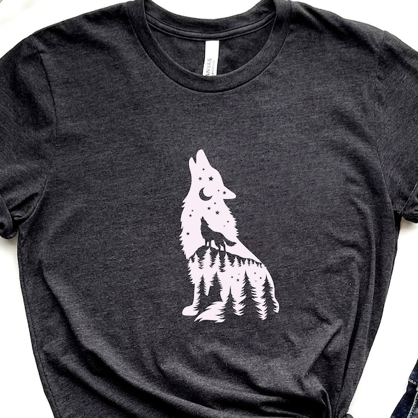 Wolf Shirt, Howling Wolf, Floral Wolf, Wolf Lover Gift, Animal Lover Shirt, Dog Lover Shirt, Wolf Girl, Wolves Gifts, Wildlife Animals