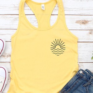 Sunshine Tank, Sunshine Tank Top, Summer Tank, Summer Tank Top, Muscle Tank, Womens Tank, Tank Top, Ocean Waves Top Tank, Sea Top Tank