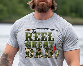 Reel Dad Fishing T-Shirt, Camouflage Graphic Tee