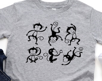 Cute Monkey Lover Shirt, Jungle Animal Tee, Toddler & Kids