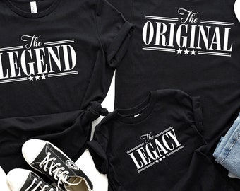 Matching Grandpa & Son Shirts: The Legend, The Legacy Tees