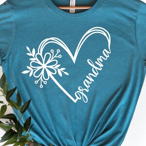 Floral Heart Grandma Shirt, Mother's Day Gift Tee