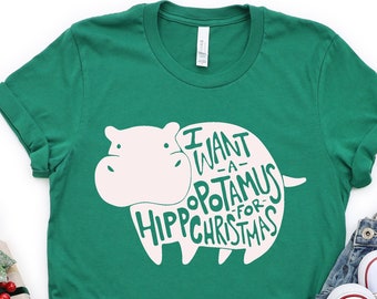 Hippo Christmas T-Shirt: Funny Holiday Hippopotamus Tee