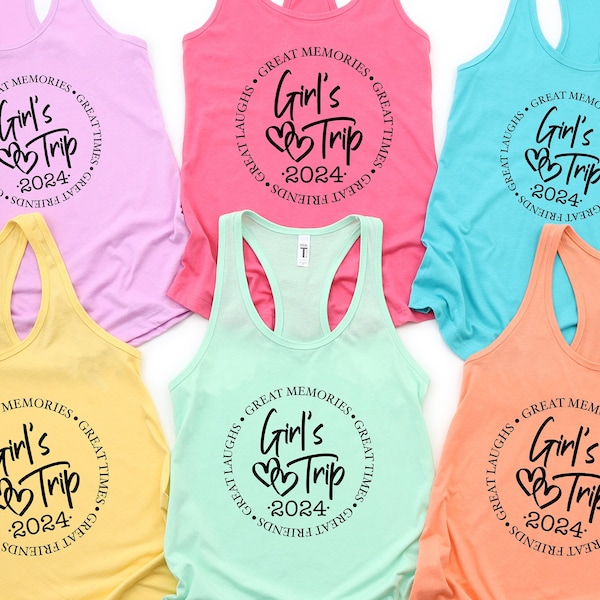 Girls Trip 2024 Tank Top,Girls Trip Tees,Best Friends Tanks,Besties Shirts,Girls Vacation tank tops,Girls Holiday Racerback,Girls Trip shirt