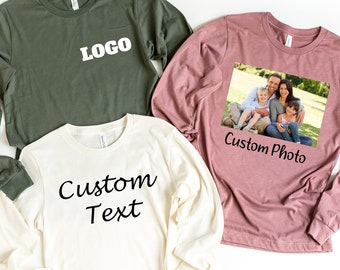 Custom Long Sleeve Bella+Canvas T-Shirt: Personalized Photo/Text