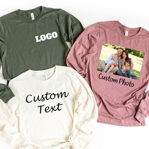 Custom Long Sleeve Bella+Canvas T-Shirt: Personalized Photo/Text