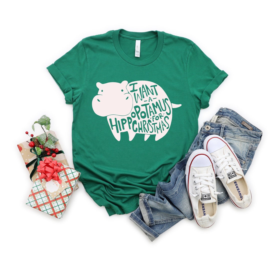 Hippo Christmas Tshirt Funny Holiday Hippopotamus Tee Etsy — free download