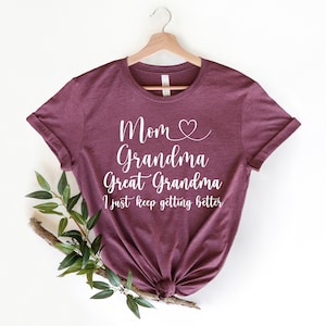 Mom Grandma Great Grandma Shirt,Great Grandma Shirt, Great Grandma Gift,Pregnancy Announcement Shirt, Great Grandma Gift Shirt,Mom Shirts