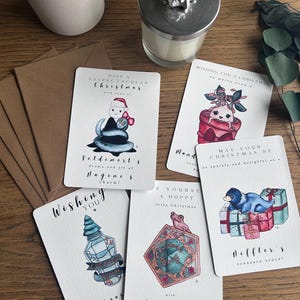 lot de 5 cartes de Noël inspiré de l’univers Harry Potter