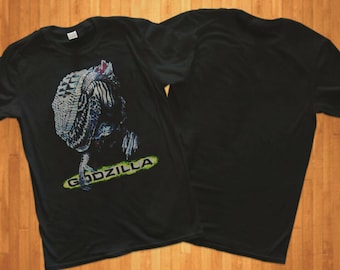 Vintage 90s Godzilla Movie Promo T-shirt Medium/large Fit Green