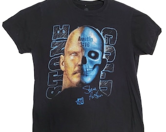 90s Stone Cold Steve Austin WWF Wrestling Men's Tshirt Size USA Unisex Heavy Cotton