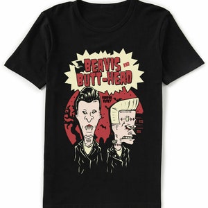 Beavis And Butthead Horror Rudey Vampire Frankenstein Men&#39;s Tshirt Size USA Unisex Heavy Cotton