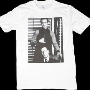 Al Pacino Robert DeNiro Biała koszulka Ojciec chrzestny Corleone mafia Męska koszulka Rozmiar USA Unisex Gruba bawełna