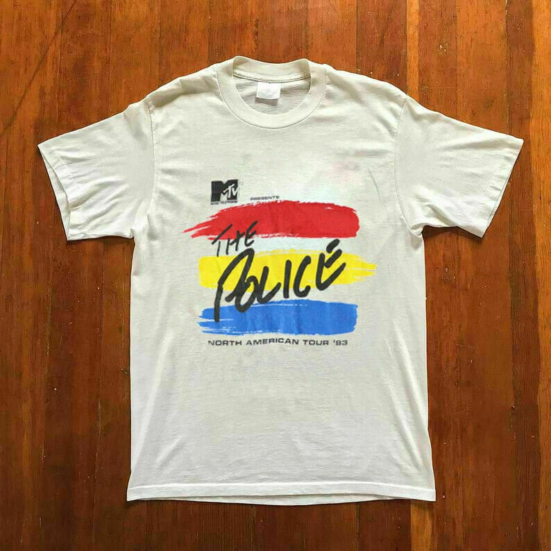 1983 the Police MTV North American Men's Tshirt Size USA Unisex